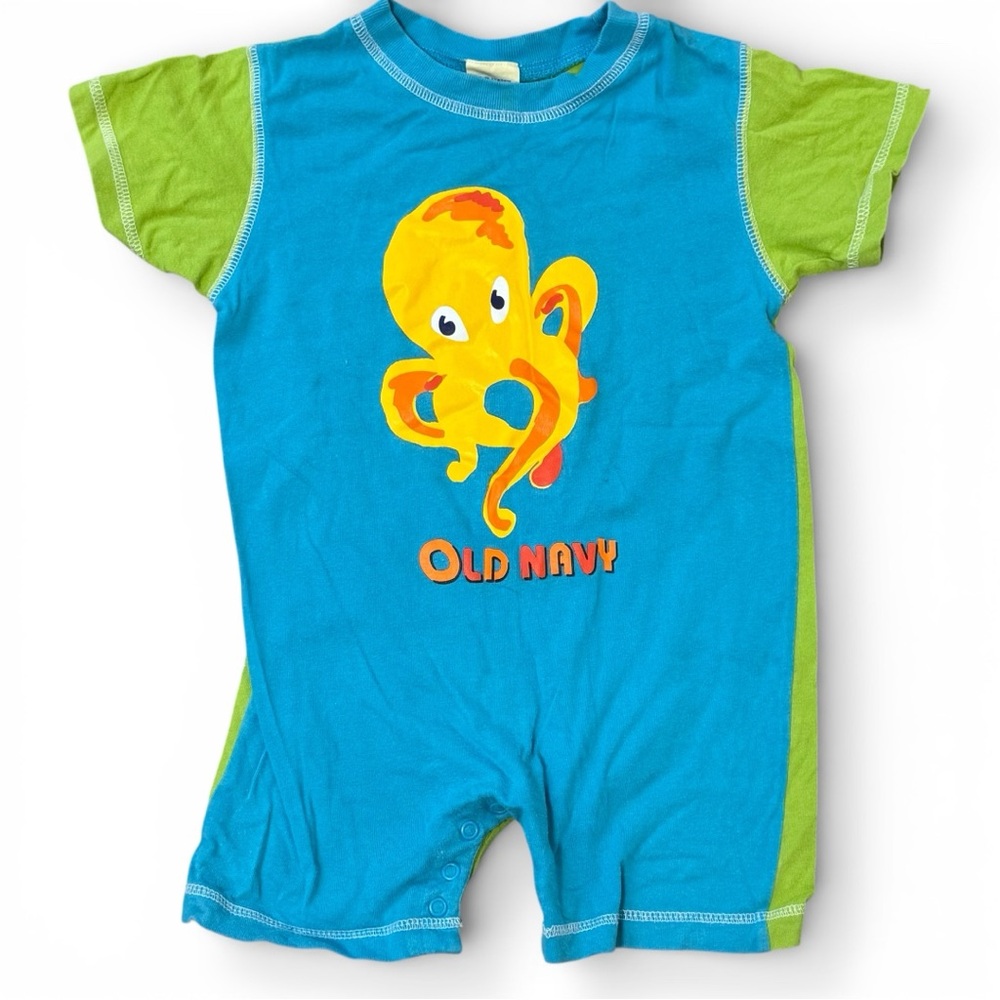 Vintage Old Navy Baby octopus One Piece Button Piece 18-24m summer